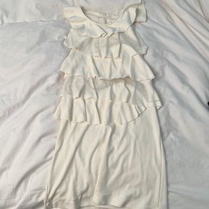 Girls Ruffled dress in white by Zara